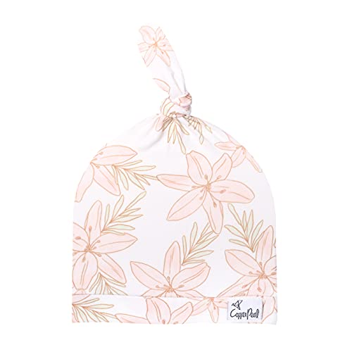 Copper Pearl Baby Beanie Hat Top Knot Stretchy Soft Kiana