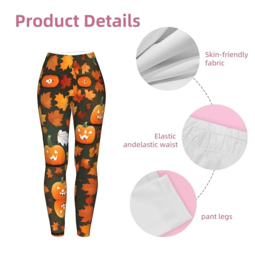 Leggings de compresión suave con estampado de calabaza para mujer 6