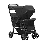 Joovy Caboose Too Ultralight Graphite Kinderwagen mit Rücksitz, Geschwisterkinderwagen, Doppelkinderwagen, Sit and Stand Kinderwagen, Schwarz