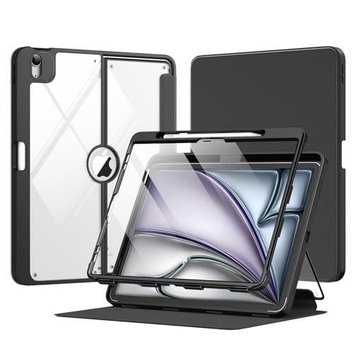 Coque iPad Air 13 anti-chute avec dos transparent et protection écran intégrale