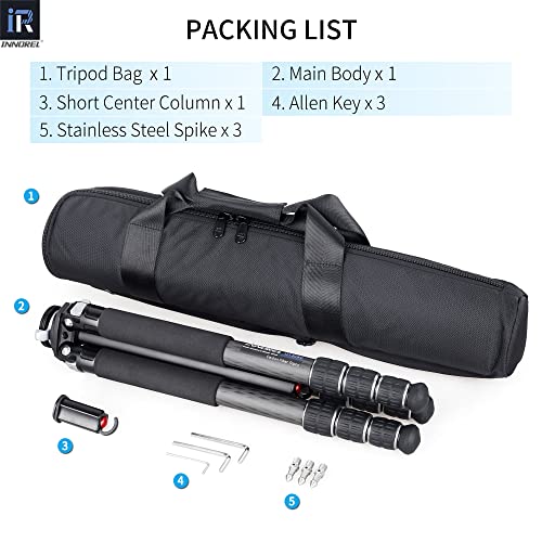 Image of Innorel Carbon Fiber Tripod- Gt324C Professional Compact Portable Tripod For Digital Dslr Camera Heavy Duty Camera Stand Support With Special-Shaped Center Column 1.28In 32.5Mm Tube Max Load