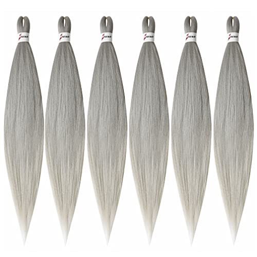 MayShow 6 Pcs 26 inch Pre-stretched Braiding Hair Extensions Professional Itch Free Synthetic Fiber Braids Hair Hot Water Setting Yaki Texture(Color Like Picture Shows)