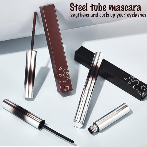 FunnAura 2PCS Curling Iron Mascara, 3D Waterproof Bristleless Metal Mascara(Black,Brown) - Image 5