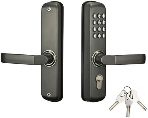 MUTEX Mechanical Door Lock MX230G - both Keyless Keypad or Mechanical Key Entry, Water & Heat/Fire Proof, 100% Mechanical, good for Indoor & Outdoor