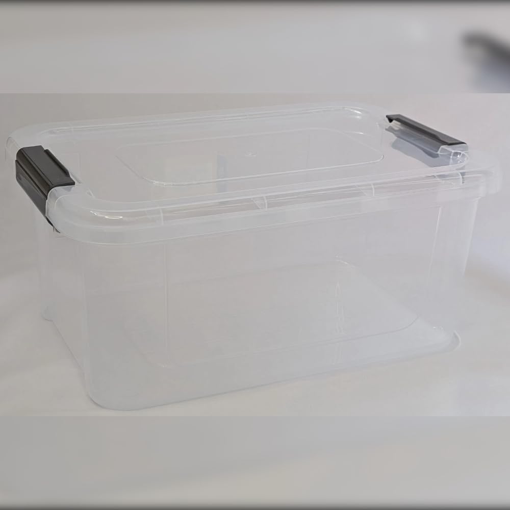 Plastic Storage Box Lid Handles Food Boxes Container Home Kitchen Office Box (20L)
