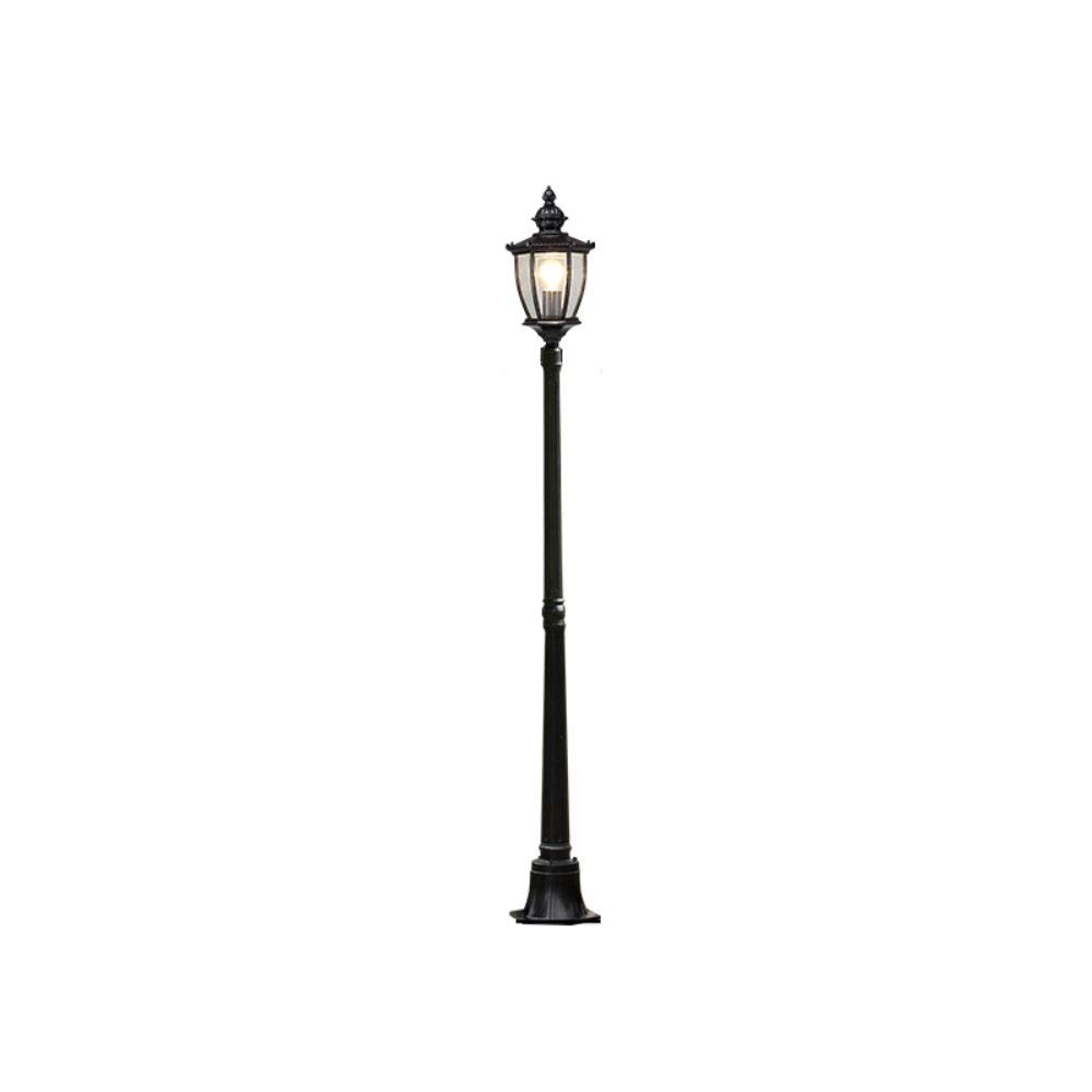 QUSYZD Lamp Post Lights Outdoor, Creative Outdoor Lawn Light Waterproof European Garden Light Villa Landscape Grass Light High Pole Garden Community Light Aluminum Glass E27,Black-210cm