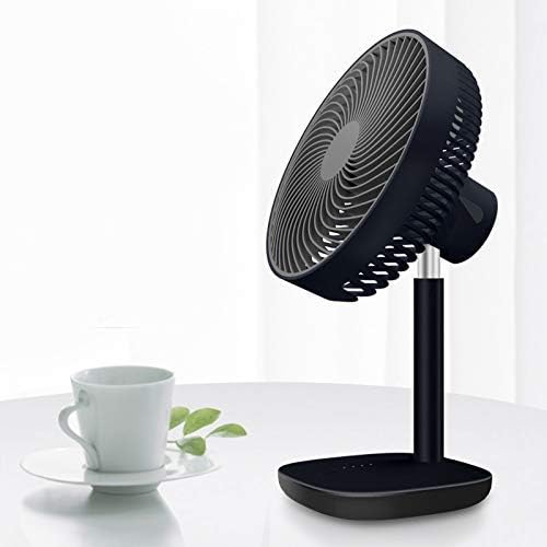 Y-LKUN USB Fan Desktop Fan 3000Mah Battery Capacity USB Charging Low Noise 4 Modes Wind Speed Cooling Oscillating Black Portable Smart