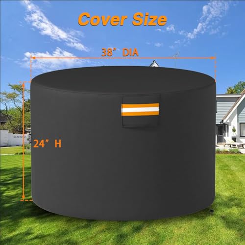 Housse de foyer à gaz ronde EVRBUL bâche de protection imperméable pour brasero extérieur - 6