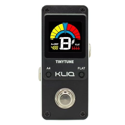 TinyTune Tuner Pedal for Guitar and Bass - Mini - Chromatic - with Pitch Calibration and Flat Tuning (Power Supply Required) Black