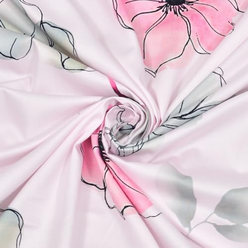 Image of Haus & Kinder Bedsheet King Size 300 TC Tencel King Size Bedsheet Cotton, Flat Bedsheet for Kind Size Bed Silky-Soft (108x108 Inches) - Roseria Luxe