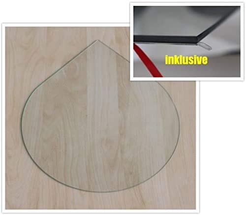 Funkenschutzplatte Tropfen 110cm Klarglas mit Dichtung
