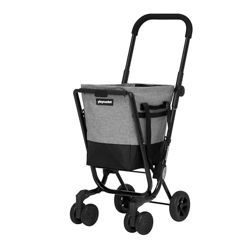 Playmarket Easy Go Carro de la Compra Plegable con Bolsa extraíble (Black Pepper-Textured)