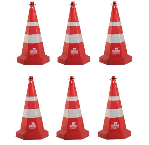 Nilkamal Road Traffic Safety Cone, Pack of 6 Cones 750mm, with 5 mtr Chain + 6 Hooks, (Safety Cone, Traffic Safety Cone, Road Safety Cone with Reflective Strips Collar) (B0D4VXVRF5) Amazon Price History, Amazon Price Tracker