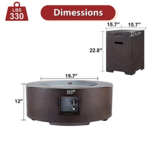 ECOTOUGE-30-in-Outdoor-Propane-Fire-Pit-Gas-Table-50000-BTU-Auto-Ignition-Gas-Fire-Pit-and-Tank-Holder-w-Weather-Resistant-Pit-Cover-Lava-Rocks