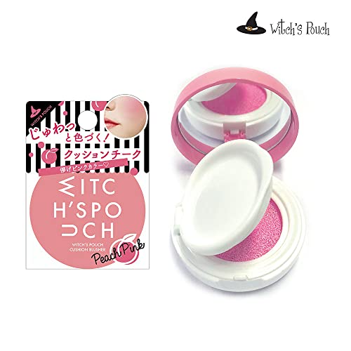 Witch's Pouch Blush Cushion Korean Makeup Cheek Toneup Facial Cushion Blusher Cutie Size Moisturizing Color Correction Flawless Coverage Vivid Colors (02 Sweet Orange) #TOP4