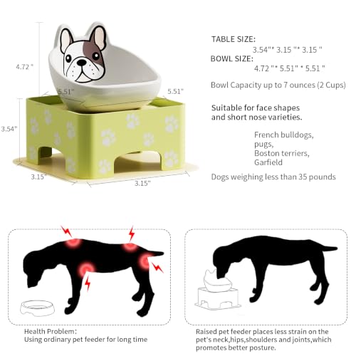 Image of Raised Ceramic Dog Feeding Bowl,Adjustable Elevated Dog Bowls Set Anti-Slip,Standing Pet Feeding Dish for Small Medium Dogs and Cats (White Set)