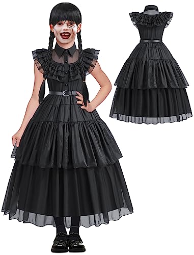 Disfraz negro para niña talla 6-7 para fiesta y Halloween miniatura 4