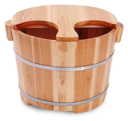 Tina para pies de madera maciza con tapa y masaje