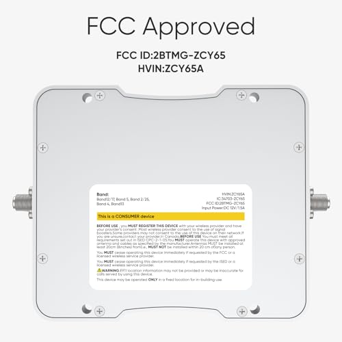 Image of Cell Phone Booster with Smart LCD Display, 5G Compatible for All U.S. Carriers, Signal Booster Up to 5,000 sq ft, FCC Approved