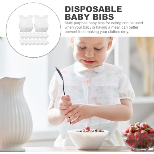 20pcs Disposable Baby Bibs: Drool Bibs for Baby Boy Animal Pattern with Adjustable Neck for Feeding and Drooling, Non-woven Fabric, Convenient for Toddlers4