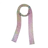 XYAYOU Sparkle Metal Sequins Neck Tie Scarf Thin Skinny Long Shawls Neckerchief Necklace for Women Party Evening (colorful)