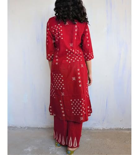 Image of GoSriKi Women Kurta Set | Rayon Viscose Printed A Line Kurta with Pant | Ethnic Wear for Women | Indian Casual Office Daily Summer Outfit