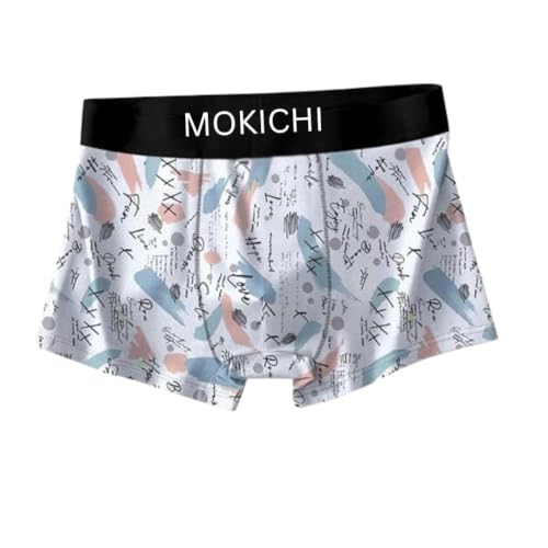 Image of Men's Boxer Briefs Pack, Breathable Stretch Underwear with Wide Comfort Elastic Waistband, Soft Geometric Print Trunks, Multi-Pack