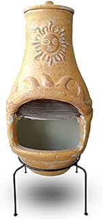 PetraTools Outdoor Pizza Oven Wood Fired, Mini Personal Sized Pizza Cooker, Chiminea-Terra Cotta, Great For Outside Parties, Home Pizza Oven, Pizza Grill (Yellow)