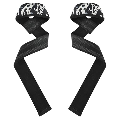 Nander Cow Texture Wrist Straps for Weightlifting,Lifting Straps with Neoprene Cushioned Wrist Padded and Anti-Skid Silicone for Strength Training,Bodybuilding,Deadlifting