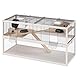 Ferplast Gabbia per Criceti DOMSTER, Gabbia per Topolini, 3 Piani, Con Accessori, Piattaforme e Scalette, Metallo Verniciato e Legno FSC, Base Trasparente, Gabbia Legno Criceto 120 x 50 x h 66,5 cm,