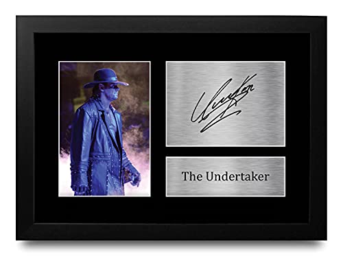 HWC Trading FR A4 The Undertaker Cadeaux Imprimés Photo Autographe Signée pour les Fans de lutte - A4 Encadré