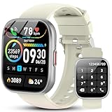 VKROBAG Reloj Inteligente con Función de Teléfono, Reloj de Pantalla Táctil de 1,85'' para Hombres y Mujeres, IP68 Impermeable para Android iOS, Blanco