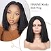 HANNE Kinky Straight Wig for Black Women Short Bob Kinky Wigs 12 Inch Yaki Wigs Ready Wear and Go Kinky Straight Synthetic Wig (1B#)