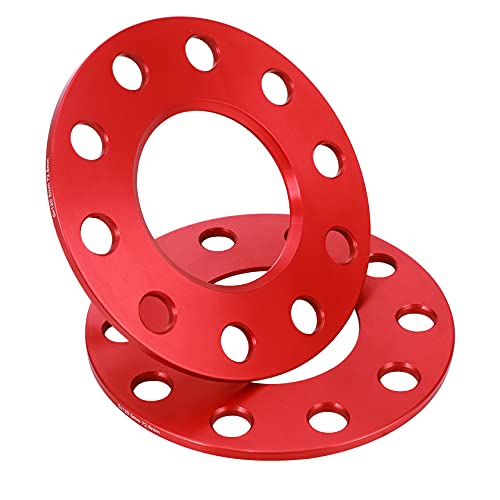 CarBole Separadores de rueda LK: 5 x 120 mm, NLB: 72,6 mm, 5 mm, 2 unidades, color rojo Cover