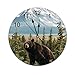 VinMea PVC Wall Clock with Black Bear Round Wall Clock for Home Wall Office Decoration 12 Inches