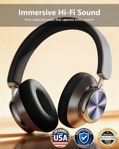 Image of Wentronic Y03 Bluetooth Headphones Wireless Active Noise Cancelling Over Ear Headphones 48 Hours Playtime High Sound Quality 6 EQ Music Mode Headphones with Soft Ear Cushion - Grey