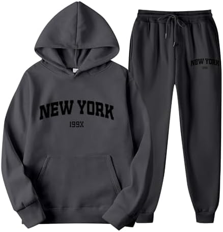 Track Suits Mens Track Suits 2 Piece Set Casual Long Sleeve Letter Print Athletic Jogging Running Sport Hoodie Sweatsuit Sets