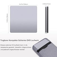 NOLYTH Externes DVD Laufwerk für Laptop: Portable CD Laufwerk Extern USB für Mac MacBook PC Windows Slot-in CD/DVD Brenner Player SuperDrive Spezielles Design für Apple-Computer – Ansicht 8