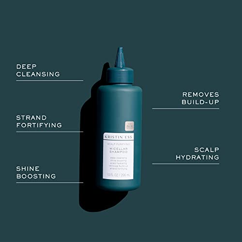 Kristin Ess Hair Vegan Scalp Treatment Set For Build Up, Dandruff + Detox - Exfoliating Scalp Scrub + Micellar Water Hair Shampoo - Gentle Cleansing + Moisturizing Dry Itchy Scalp + Hair #TOP2