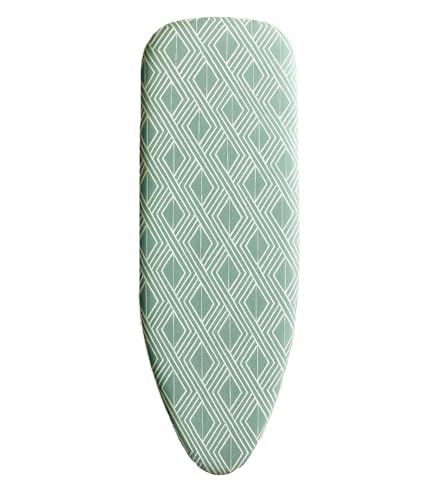 Flexitt Supersize Smart Fit Extra Large Ironing Board Cover XL Fits Extra Large Ironing Boards 145 x 54 cm Thick Felt Padding Durable Elastic Fit (Geomatric)