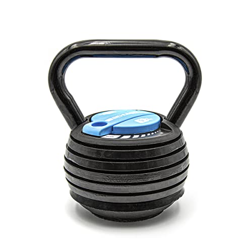 BEHUMAX - Pesa Kettlebell, Pesa Russa 9kg, dischi rimovibili da 1 kg a 9 kg, peso regolabile, nero, dischi in ferro allineato