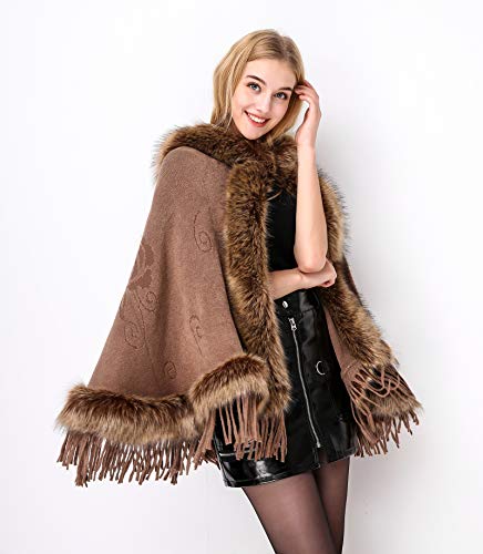 Faux Fur Shawl Hooded Cape Wrap Stole Shrug Bridal Winter Wedding with Hook4