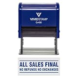 All Sales Final No Refunds No Exchange Self Inking Gumowa pieczątka (niebieski tusz) - XL