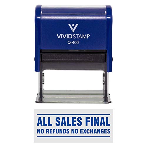 All Sales Final No Refunds No Exchange Self Inking Gumowa pieczątka (niebieski tusz) - XL