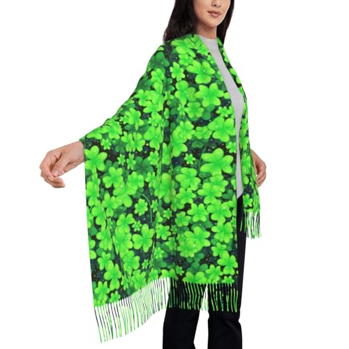 Cashmere Wool Scarf for Lady, Shamrock Wedding Party Lightweight Elegant Cozy Pashmina4