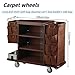 Cleaning Trolley, Industrial Multifunctional Hotel Cart, with 3-Tier Shelves, Tool Basket & Large Storage Bags, Silent Wheels, Modular Utility Cart,with Side Pockets