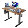 Cubiker Standing Desk Stand up Height Adjustable Home Office Electric Desk 40 x 24 Inch Sit Stand Desk with Splice Board Light Rustic Desktop