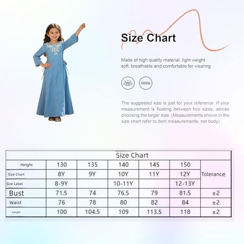 Blazer abaya de manga larga para niña: vestido árabe con cordones 6