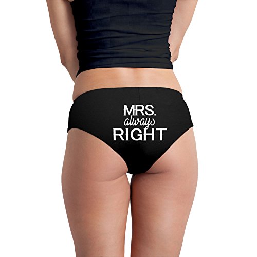 Mrs. Always Right Funny Women's Boyshort Underwear Panties - Black Medium #TOP1