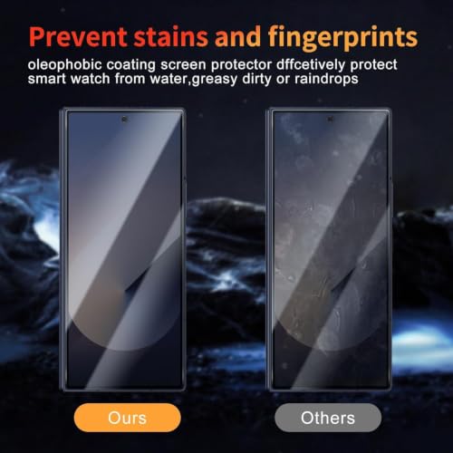 Image of Uyiton Privacy Tempered Glass Screen Protector for Samsung Galaxy Z Fold 6 (2 Pack) | Anti-Spy | 9H Hardness | HD Clear | Bubble-Free Easy Installation Kit | Outer Screen Protection